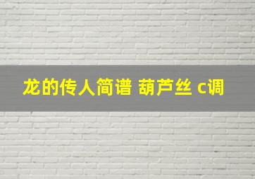 龙的传人简谱 葫芦丝 c调